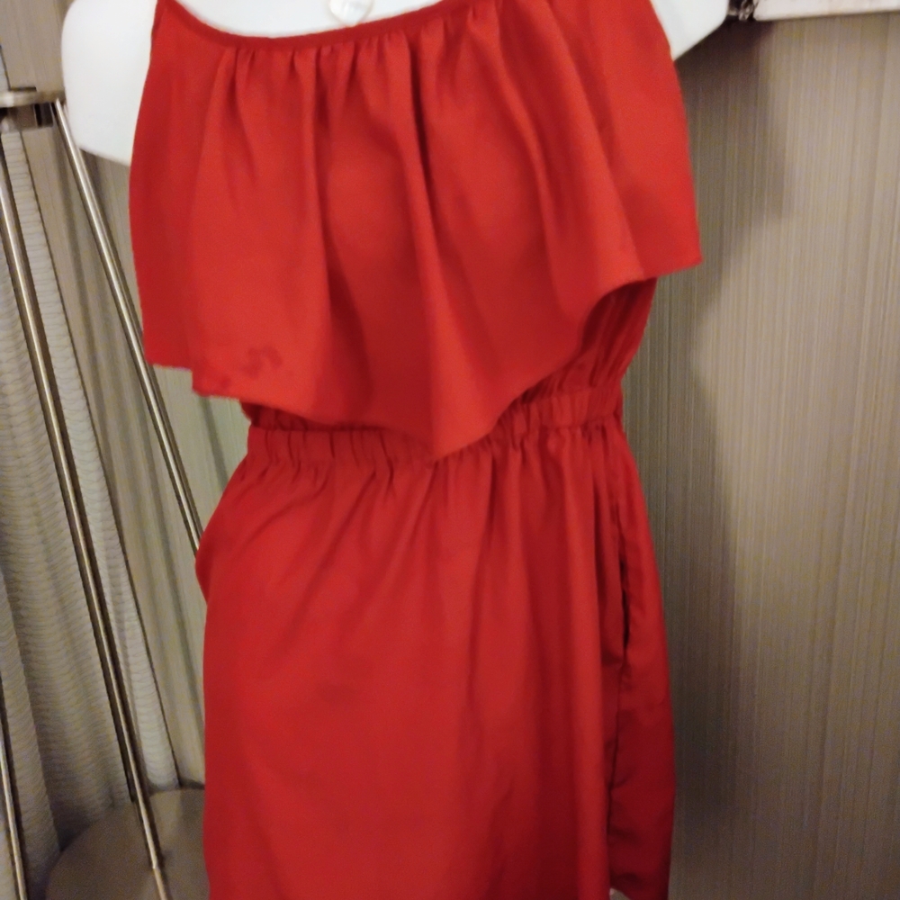 Atmosphere Red Ruffled Smocked Halter Midi Dress